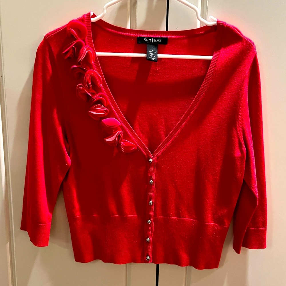 White House Black Market Coral Cardigan Sweater